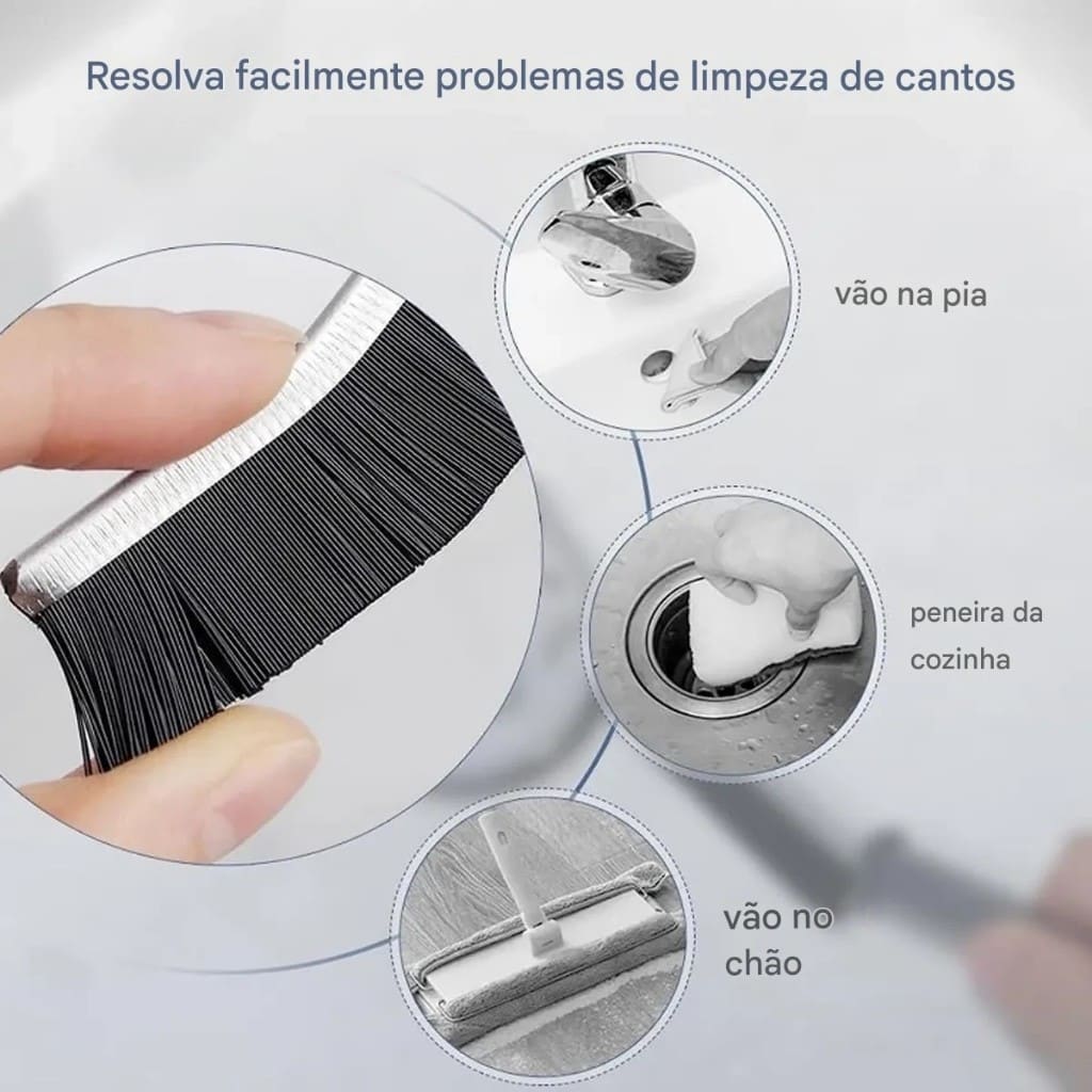Escovinha Limpa Canto Universal para Banheiro e Janelas Multifuncional
