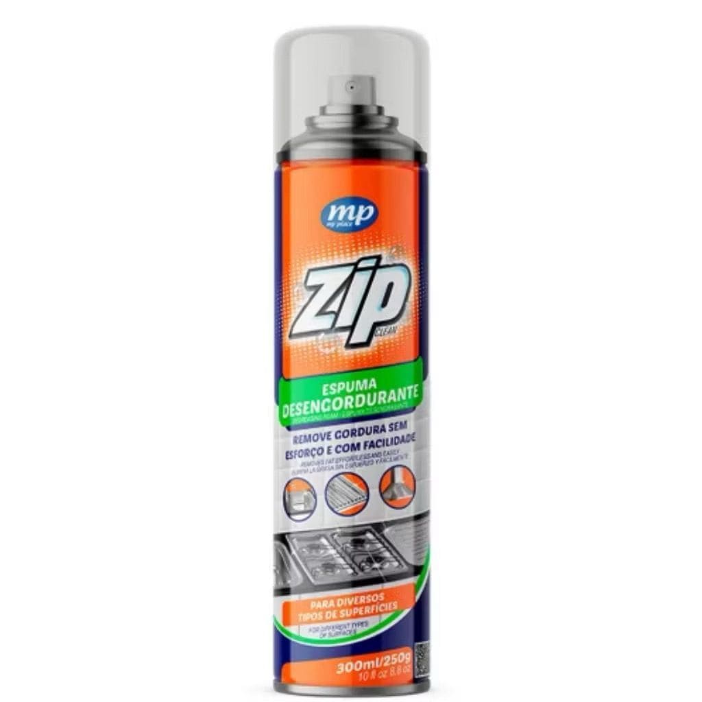 Espuma Desengordurante Spray Limpeza de Cozinha, Fogão e Gordura Pesada Zip Clean 300ml