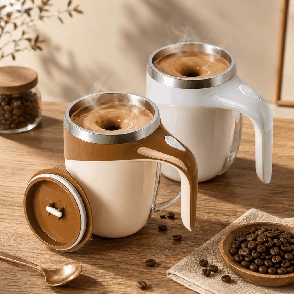 ✨ Caneca Mixer Magnética Automática 380m l USB Recarregável